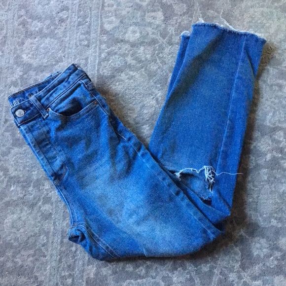 Vanilla Star Real Cheeky Distressed Jeans NWOT, button fly 28/7 - Picture 2 of 6
